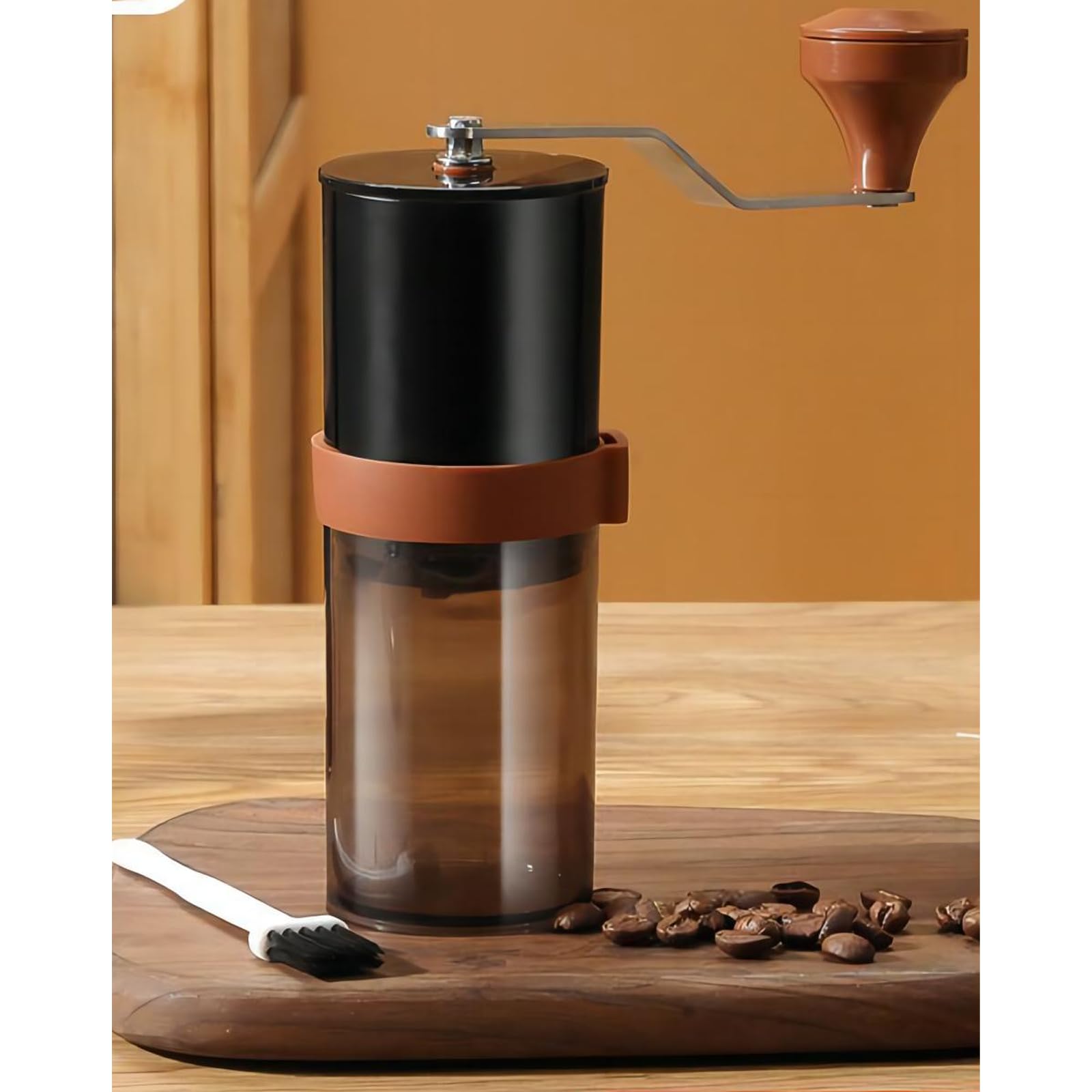 Manual Coffee Grinder, Portable Hand Coffee Bean Mill with 40 Adjustable Settings, White