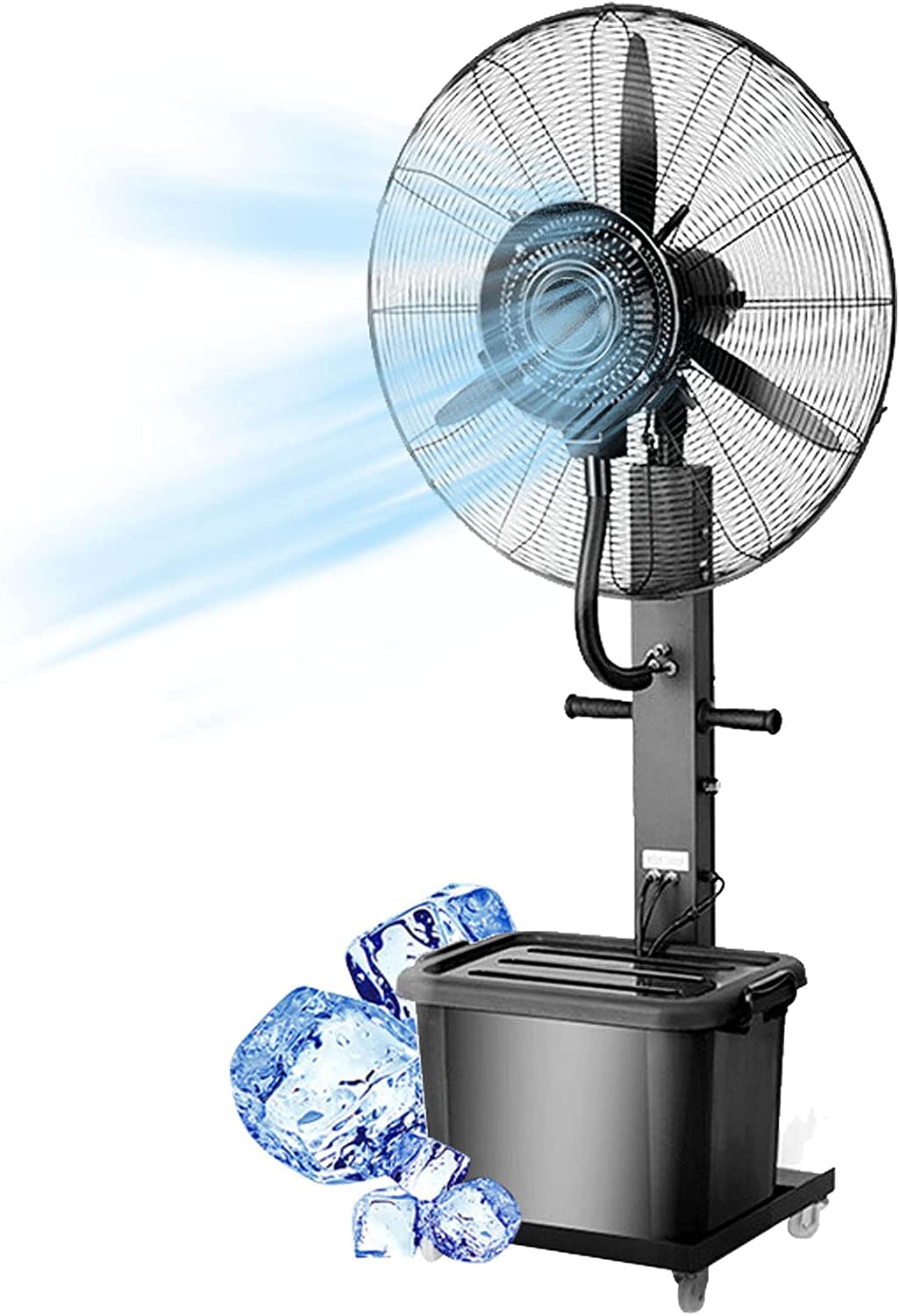 asdchZen Adjustable Misting Pedestal Fan For Outdoor, 90°Oscillating, 3 Speeds, 43L Tank, Cooling Mister For Patio