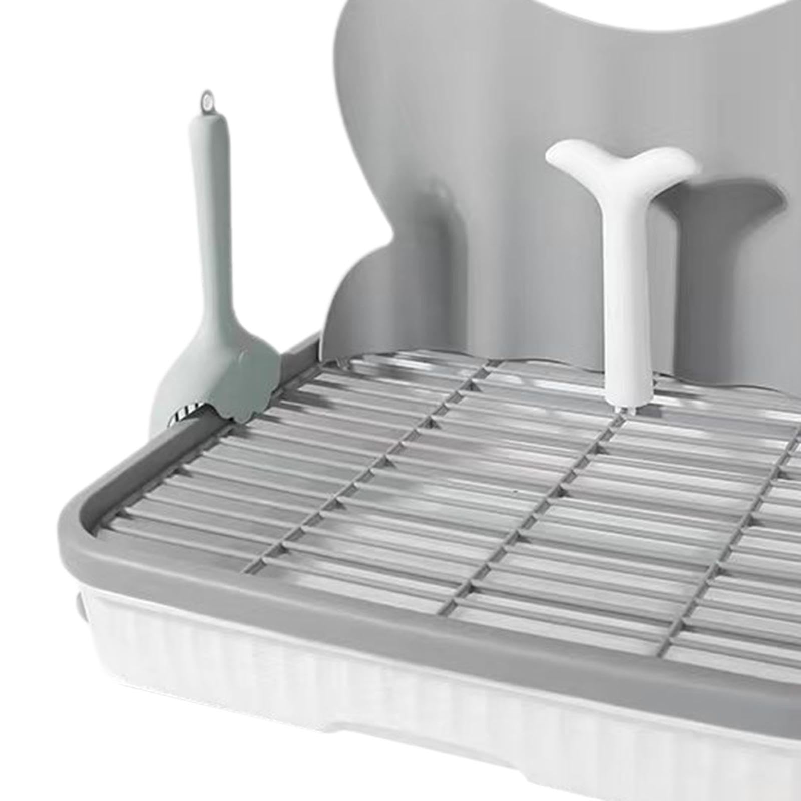 Inodoro para Perros Bandeja de Entrenamiento Tapete Sanitario Accesorios de Cama para Perros Simulación de Orinal Material PP Fácil de Limpiar Adecuad, Gris
