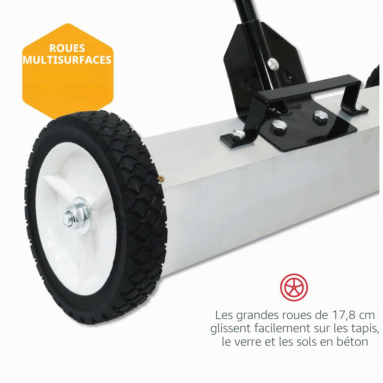 La Balayeuse Magnétique Balaie Des Objets Ferreux, Des Ongles, Des Vis Rapidement Avec Une Libération Commutable Pour Un Nettoyage Facile - 22 "De Large