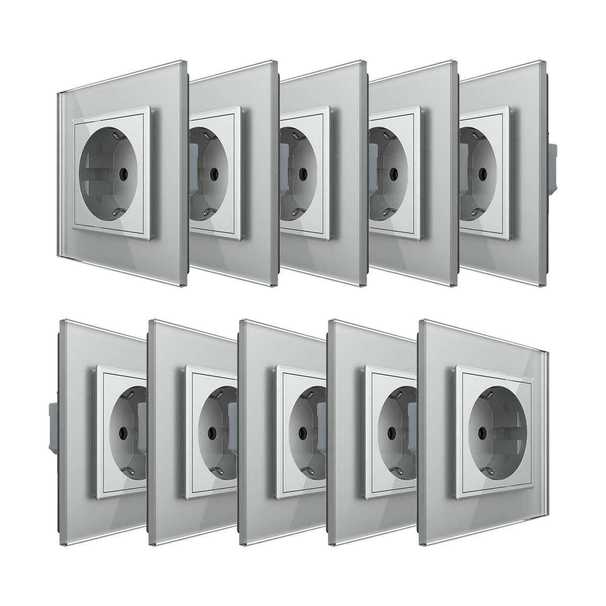 LIVOLO VL-C7C1EU-15 Presa Elettrica 1 Modulo In Vetro Grigio - Touch E Resistente All'Umidità - 2