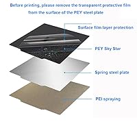 Vista 3 de Hoja PEI texturizada y placa de construcción suave PEY 235X235mm Spring Steel Print Bed Base magnética para K1/Ender 3 V3 SE/Ender 3 V3 KE/Neptune 3