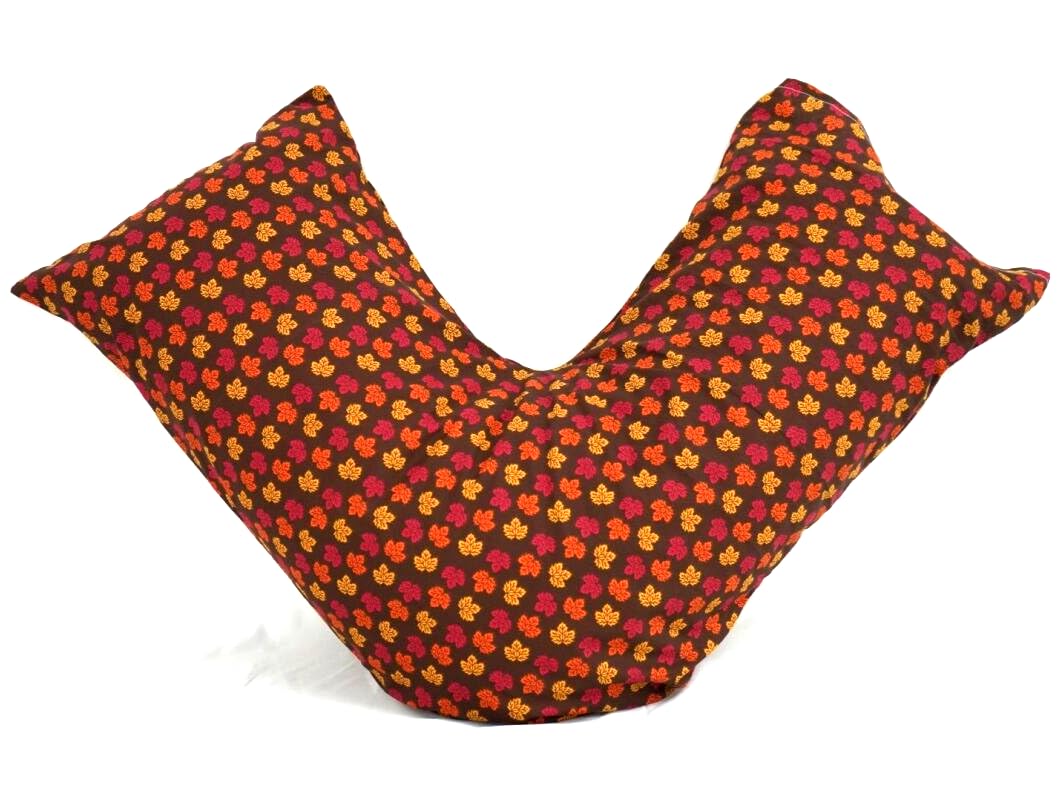 CHILIMILII V Shaped Orthopaedic Pillow with Printed Cover 74x34cm- Extra Filled with Virgin Hollow Fibre - Maternity & Pregnancy Support- Anti Allergy Triangle pillows for Adults (Pattern # 9)
