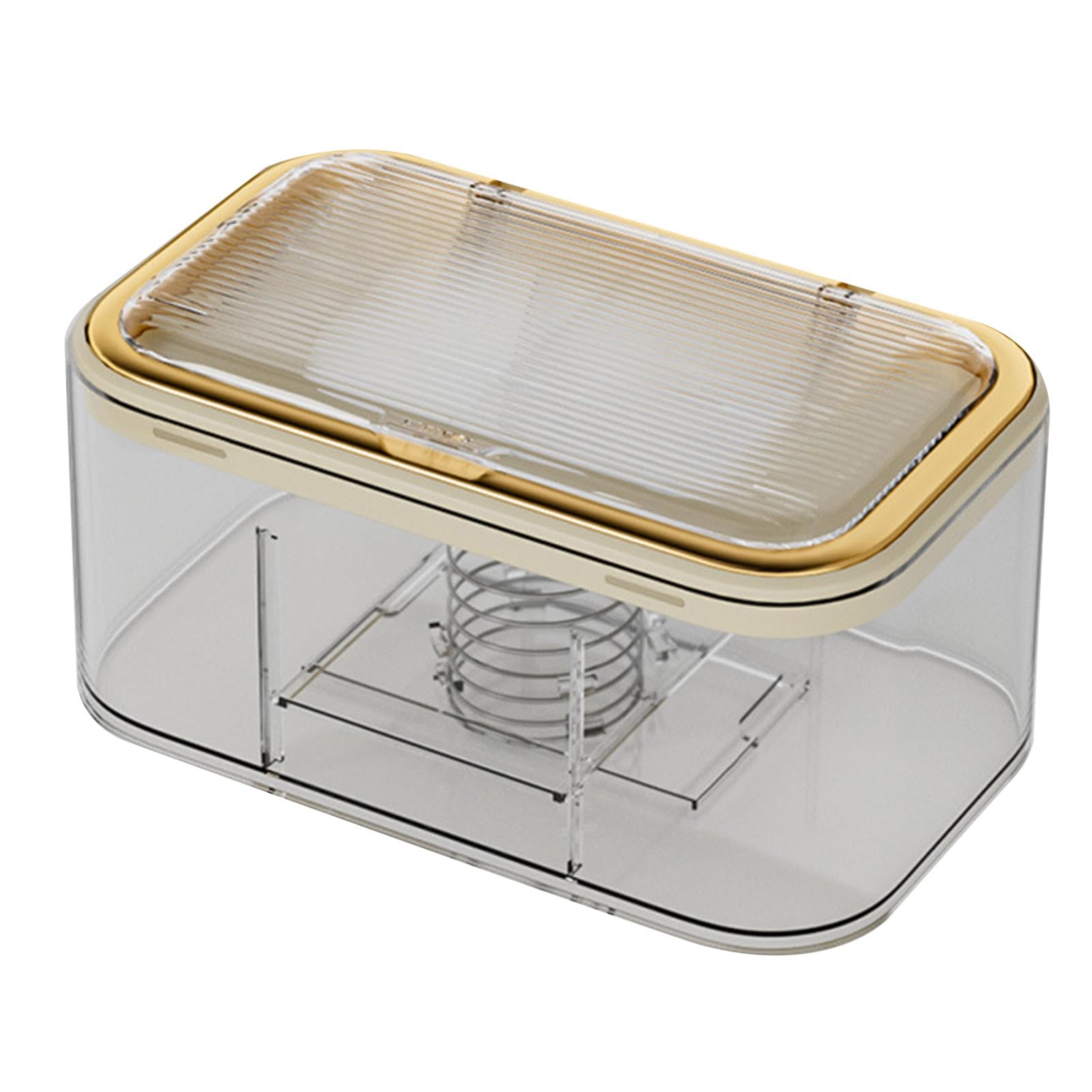 Dispensador de toallitas húmedas de gran capacidad montado en la pared, contenedor de toallitas recargable, caja de pañuelos multifuncional, soporte para toallitas para baño, dorado y blanco