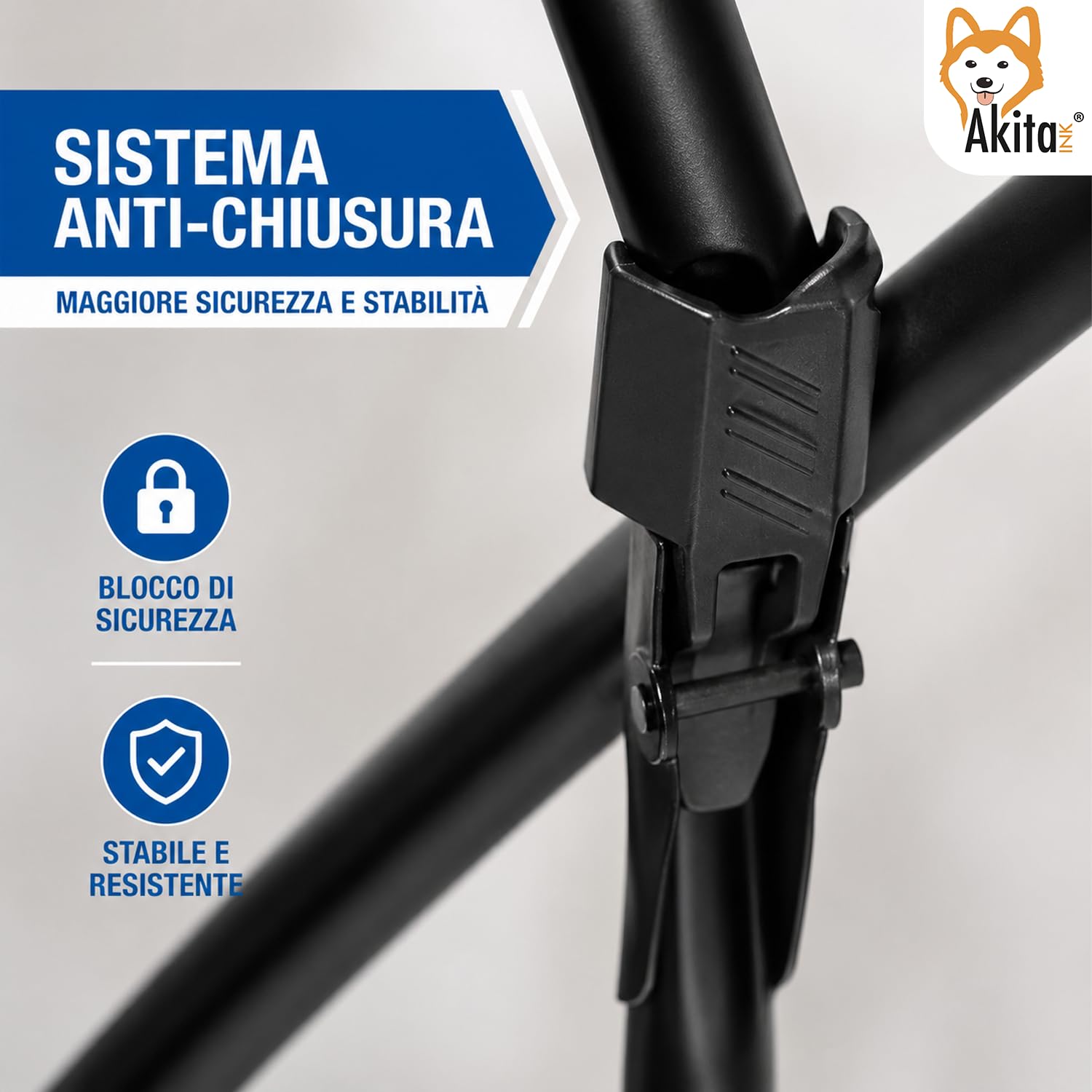 AKITAInk Stendibiancheria AEGEANSTAR Nero da Pavimento, 18 m di Stenditura, 100% Acciaio, Pieghevole con Sistema Anti-Chiusura e Certificazione TÜV