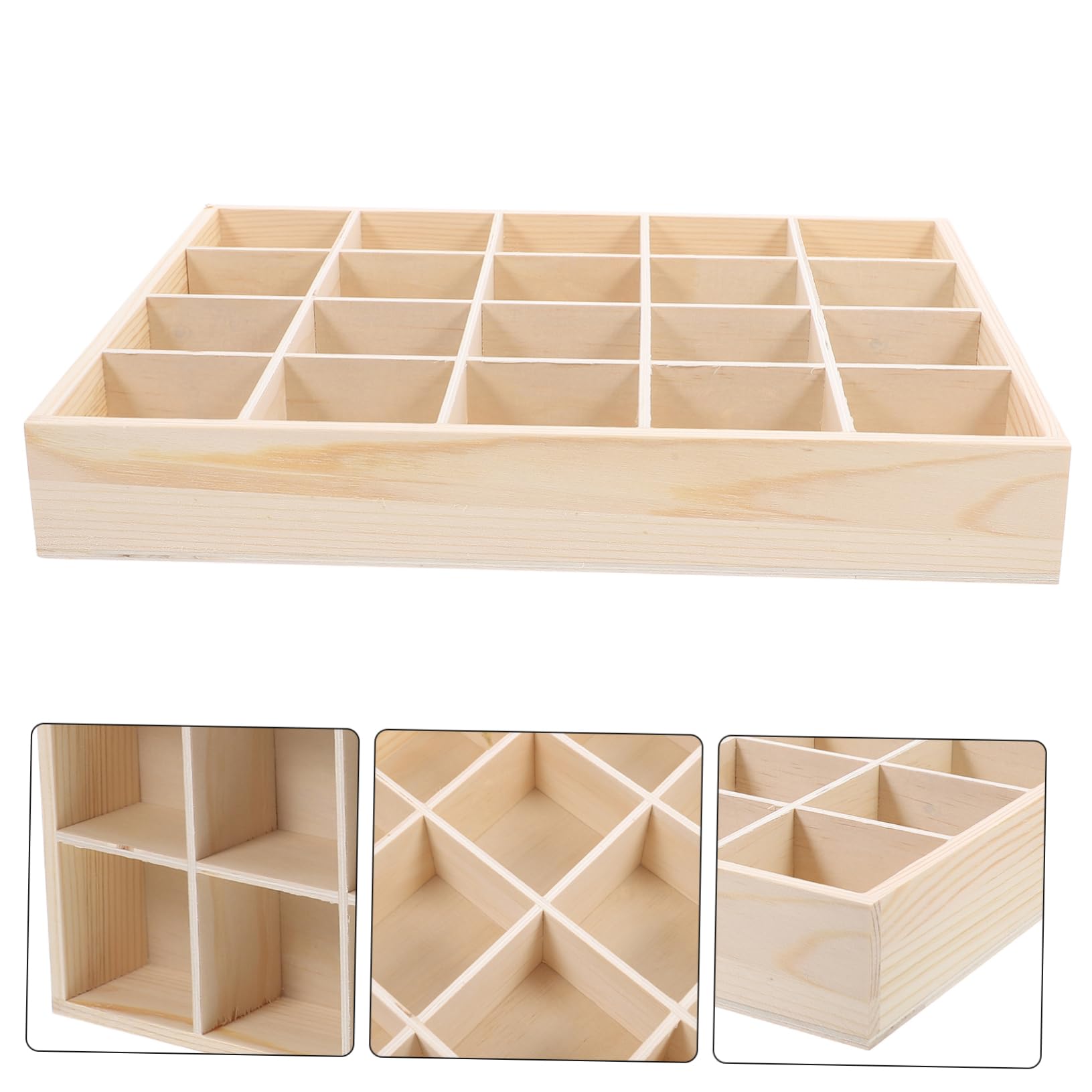 2 Pezzi Organizzatori per cassetti per Abbigliamento Calzini Intimo Trucco Articoli Vari Divisori in Legno con Coperchio per cassetti Organizzatori Cravatta Vestiti Cosmetici Contenitore per