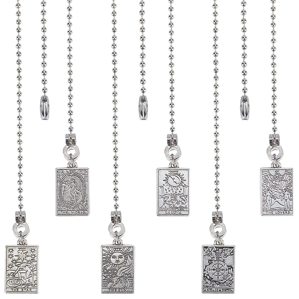 CRASPIRE 12Pcs 6 Style Tarot Card Ceiling Fan Pull Chain Extender