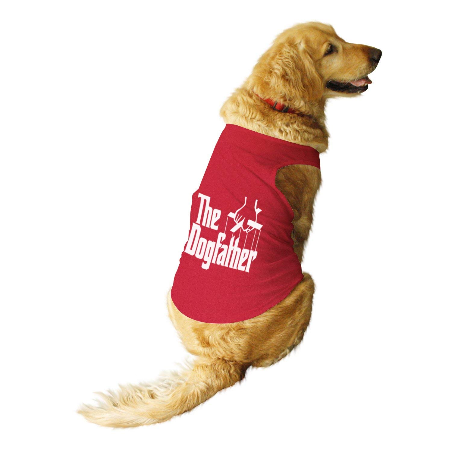 Ruse. Pet The Dogfather Printed Round Neck Sleeveless Vest Tank T-Shirt/Tees for Dog (Poppy Red, XL)/X-Large (Full Grown Retrievers, Labs etc.) (B07NNQS8M1) Amazon Price History, Amazon Price Tracker