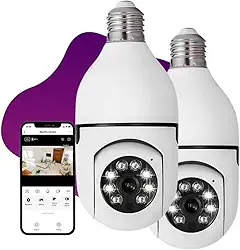 Kit 2 Câmeras de Segurança IP Lâmpada WiFi Full HD 1080p com Visão Noturna Infravermelho 1080P, Yoosee, Bivolt, Detecção de Movimento, Áudio Bidirecional, Prova D'água Giratória Linha Premium