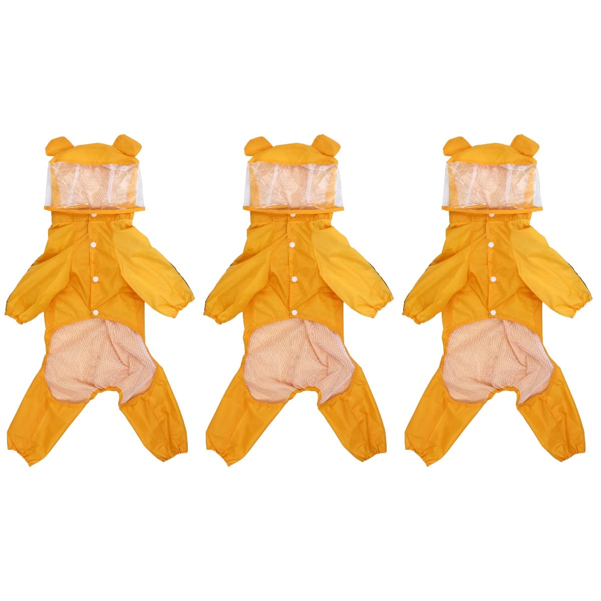 Zerodeko 3pièces Manteau De Pluie pour Chien Étanche à Capuche Design Abeille Vêtement Stylé pour Petits Et Moyens Chiens pour Jours De Pluie