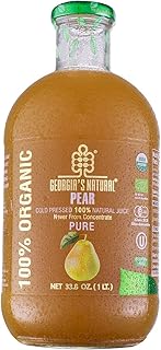 Georgia’s Natural Organic Pear Juice – All-Natural, Cold Pressed Pure Juice – Not From Concentrate – No Added Sugars or Wa...