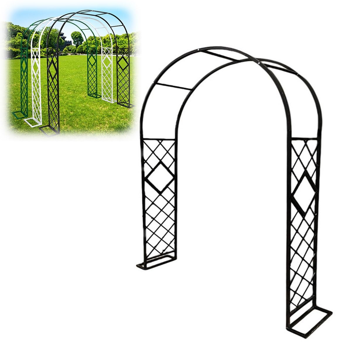 Pergola De Jardin Arceau Rosiers Grimpants Treillis Robuste Décoration De Terrasse Treillis pour Décorations De Mariage Extérieur Et Intérieur(Blanc,W300XH230X40cm)