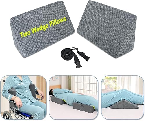 KAAMOS Almohada de cuña de posicionamiento para cama de dormir lateral para adultos (2 en 1) Cuñas giratorias para ancianos almohadas de