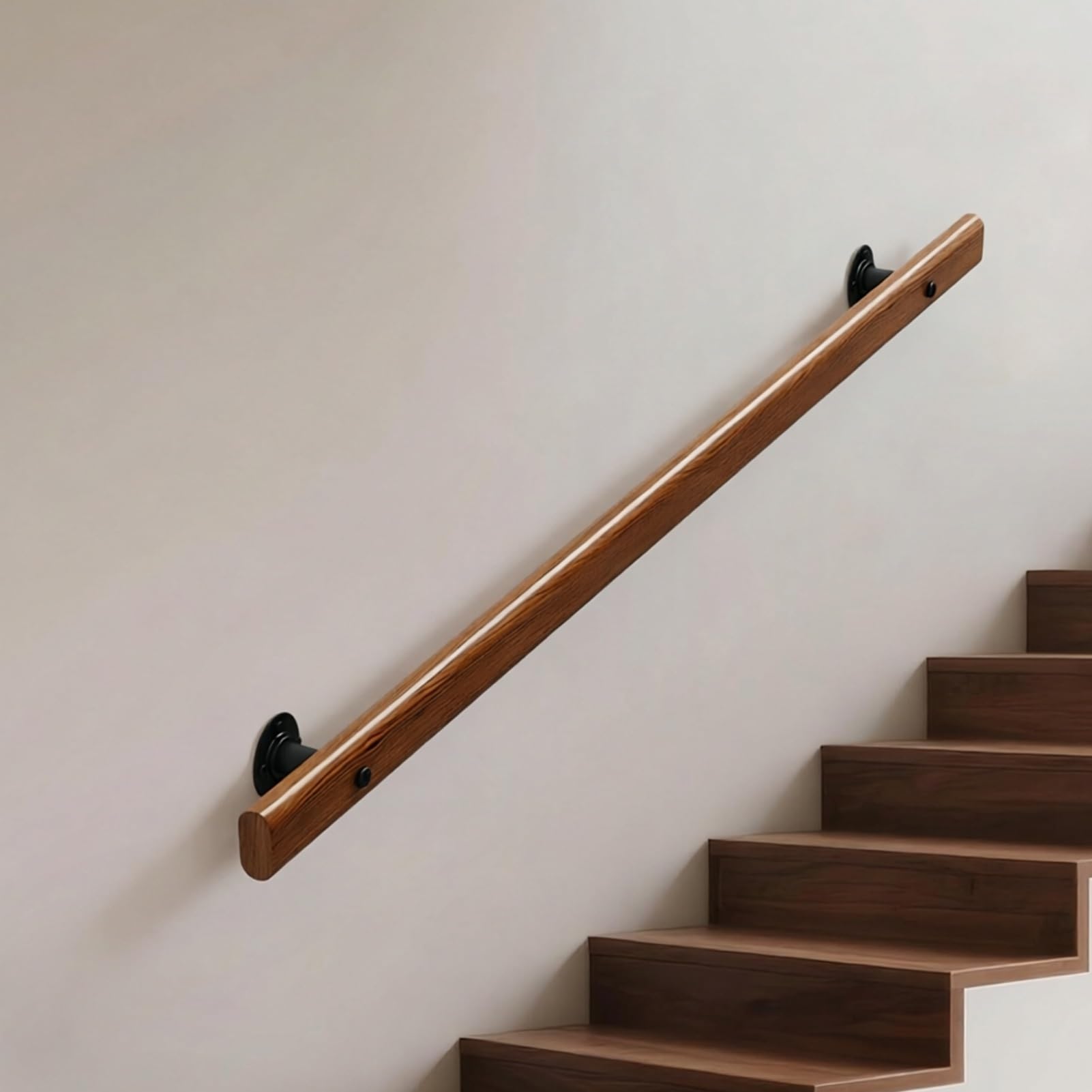 DMCHENGMA Solid Wood Handrail Kit - Anti-Slip Grip Rail Safety Support Rod for Home, Deck, and Hospital Safety Accessibility(9.2ft/280cm)