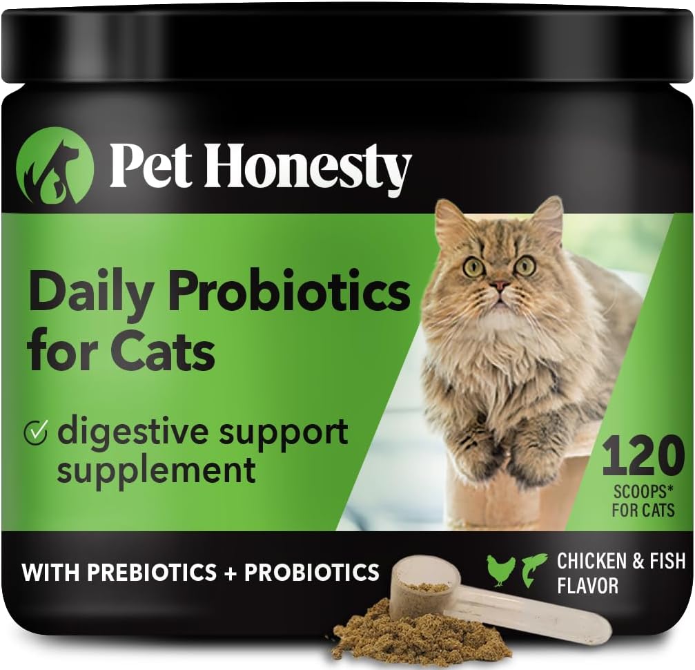 Pet Honesty Digestive Probiotics+ for Cats - Bowel Support, Digestive Supplement, Probiotic for Cats, Relieves Cat Diarrhea and Constipation, Improves Digestion, Allergy, Immunity & Overall Health