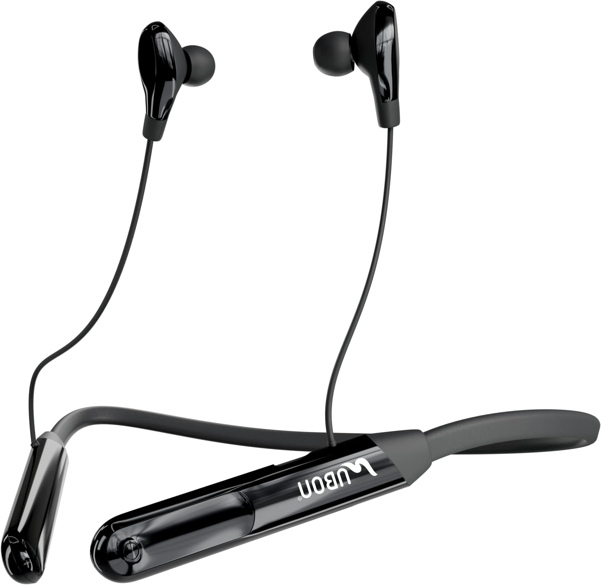 UBON CL-900 Bluetooth Headphones Earphones 5.0 Wireless Headphones with Fast Charging, 40Hrs Playtime, Lightweight Neckband, Sweat-Resistant Magnetic Earbuds with Inbuilt Mic, Real Stereo (Black)