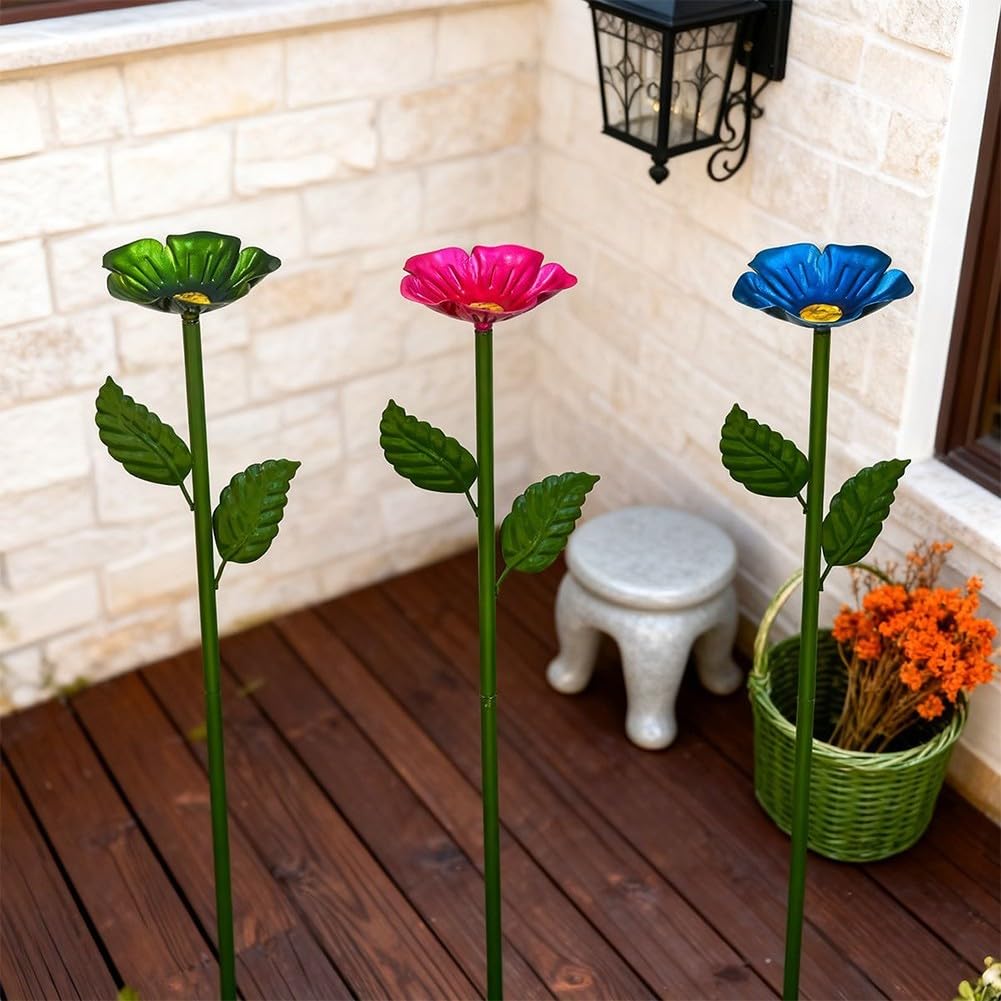 Paletti in metallo 61 cm per mangiatoie per fiori, decorazione da giardino resistente alla ruggine