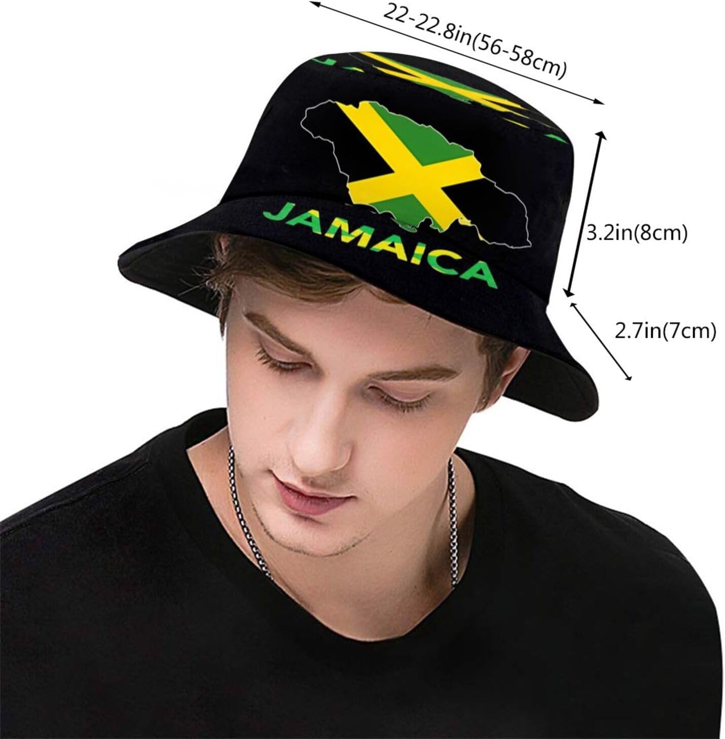 Jamaica Bucket Hat for Men Women, Unisex Jamaica Flag Hat Outdoor Beach Sun Hat Summer Fisherman Cap - Image 3
