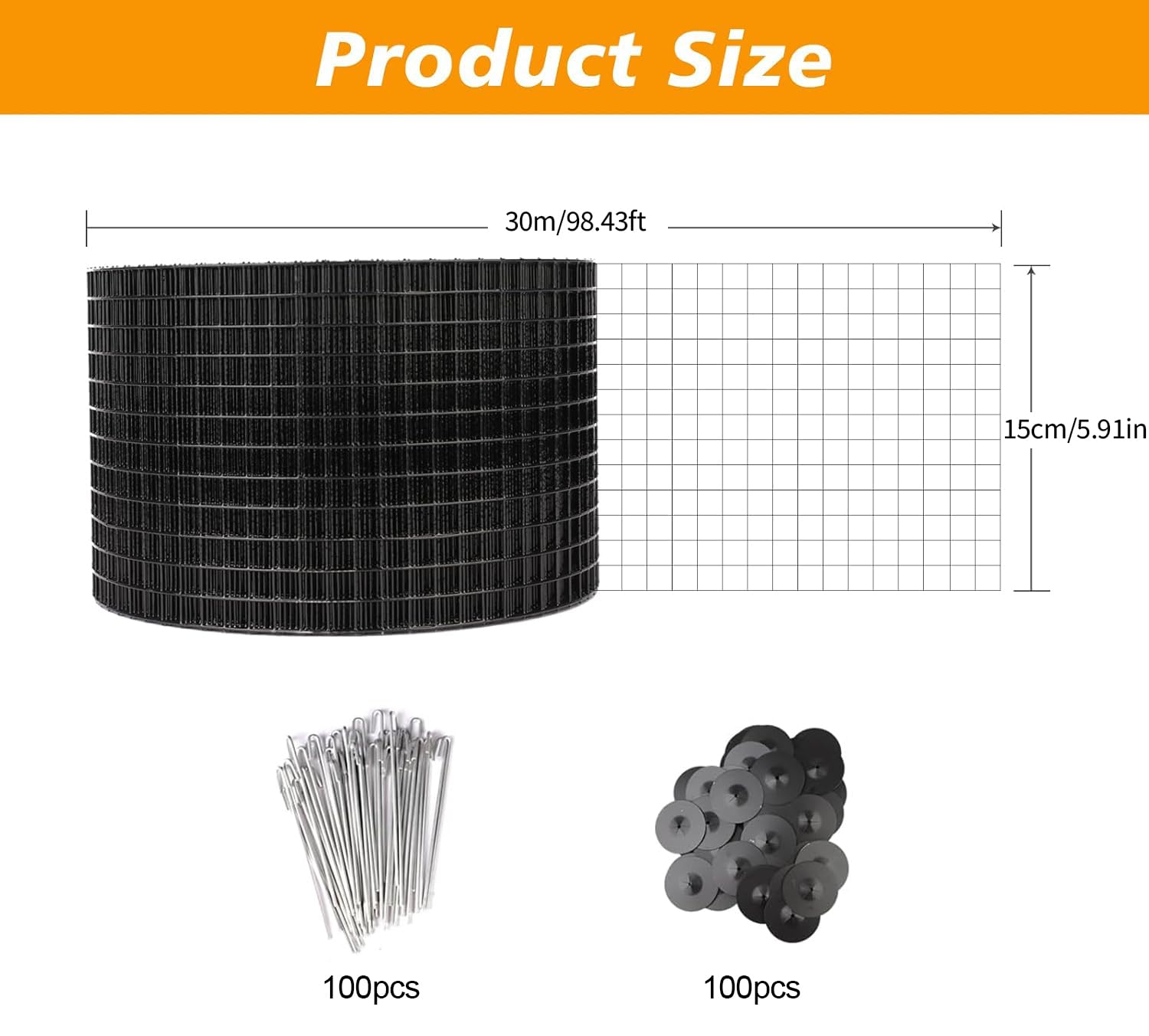 Protezione per Pannelli Solari da Tetto, 15cm x 30m Griglia di Protezione per Uccelli, Kit Anti-Uccelli con 100 Fascette in Acciaio Inox Rivestimento in PVC, Rete da 1,27cm