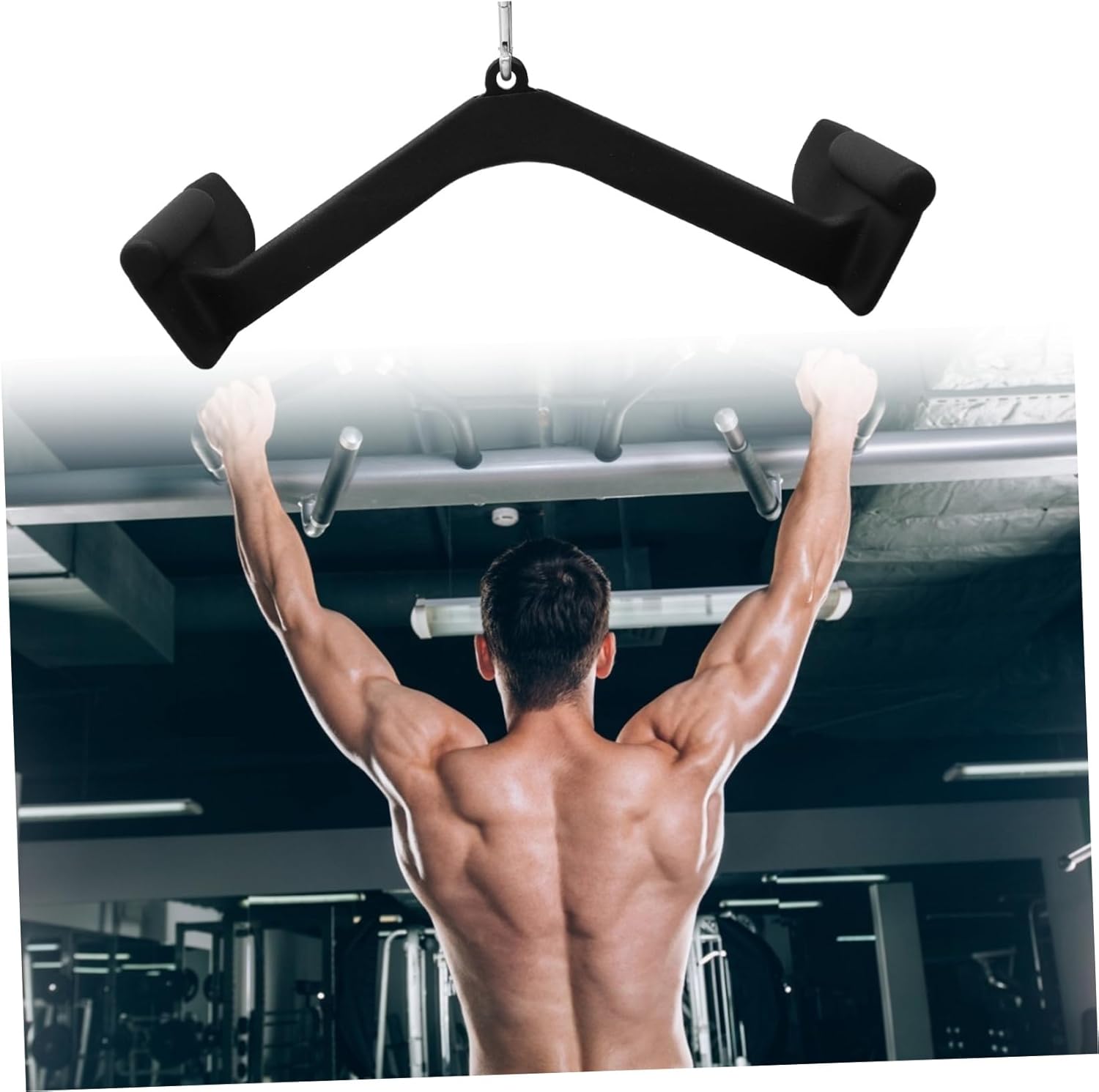 Triceps Trainer Pull down Bar Fitness Tool for Arm and Back Muscle Training Durable High-strength Handle for Workouts for Home and Gym Use