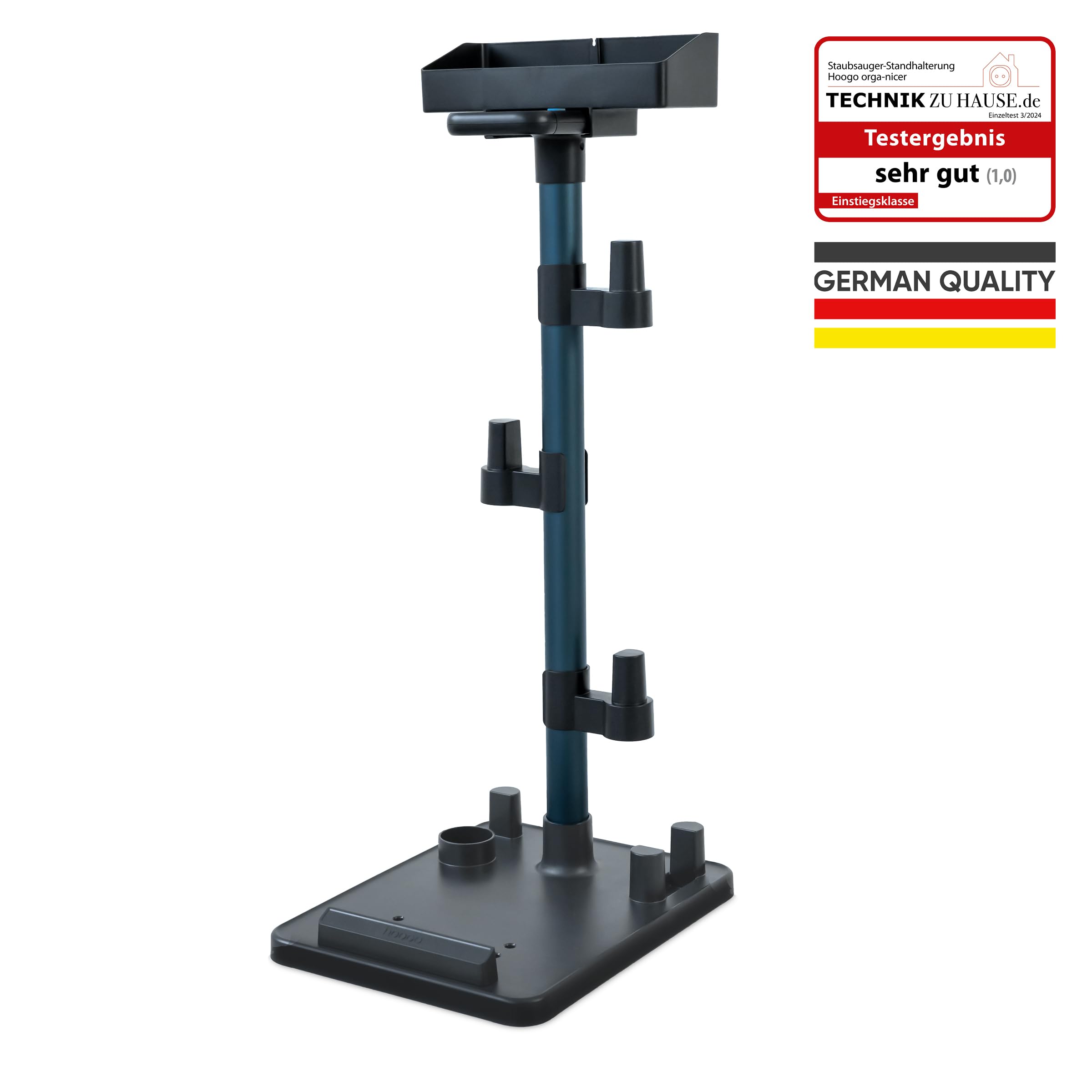 hoogo orga-nicer ST007 | Universal-Stand Halterung für Akku-Staubsauger mit Saugrohren von 32-46 mm Ø | Einfache Montage ohne Bohren | Ständer Bodenständer Akku-Stielsauger Zubehör