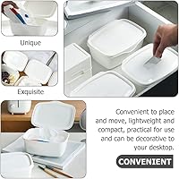 Vista 4 de Toyvian Organizador de almacenamiento de toallas de papel, dispensador de toallitas húmedas, caja de almacenamiento con tapa, soporte para toallitas