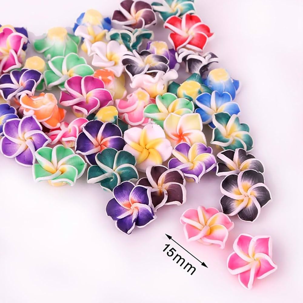 Amazon.com: UUYYEO 50 Pcs Multicolor Frangipani Flower Beads