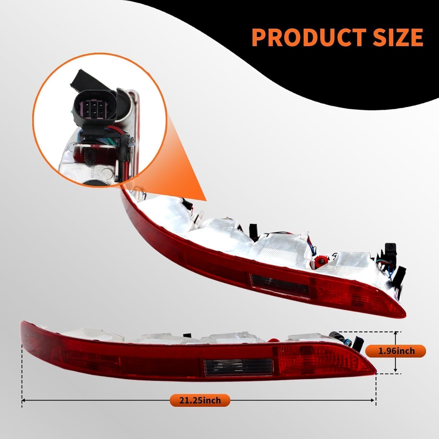 Rear Pair Bumper Lights w/Bulbs & Harness Compatible with Q5 2009-2016 Lower Rear Light Bumper Tail Lights 8R0945096B 8R0945095B - Image 3