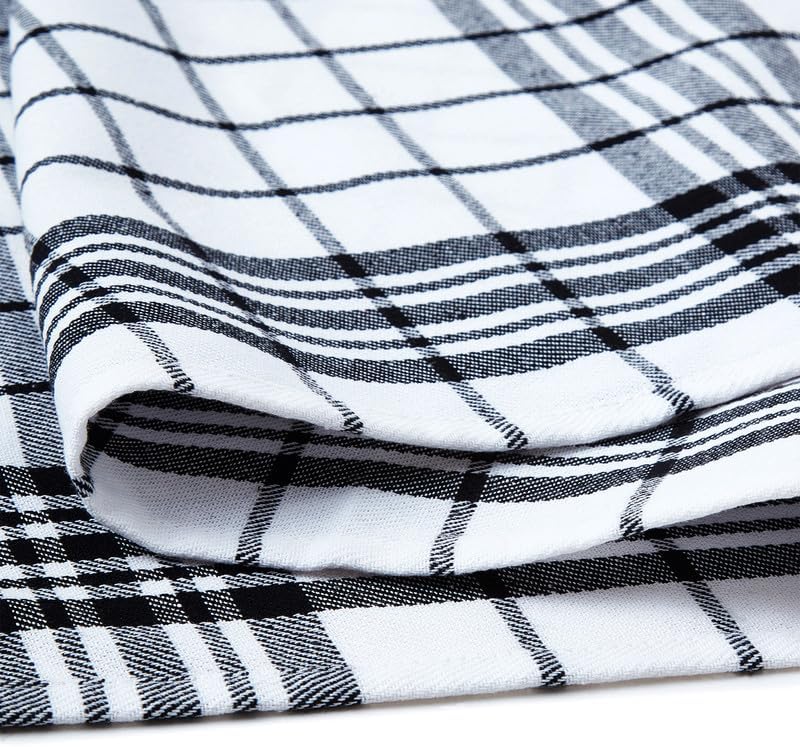 Encasa XO Kitchen Towels and Dishcloths Sets | Cotton Hand Towel | Multipurpose, Highly Absorbent Cleaning, and Reusable | 28"x18" | Pack of 12 - Black Combo - Image 6
