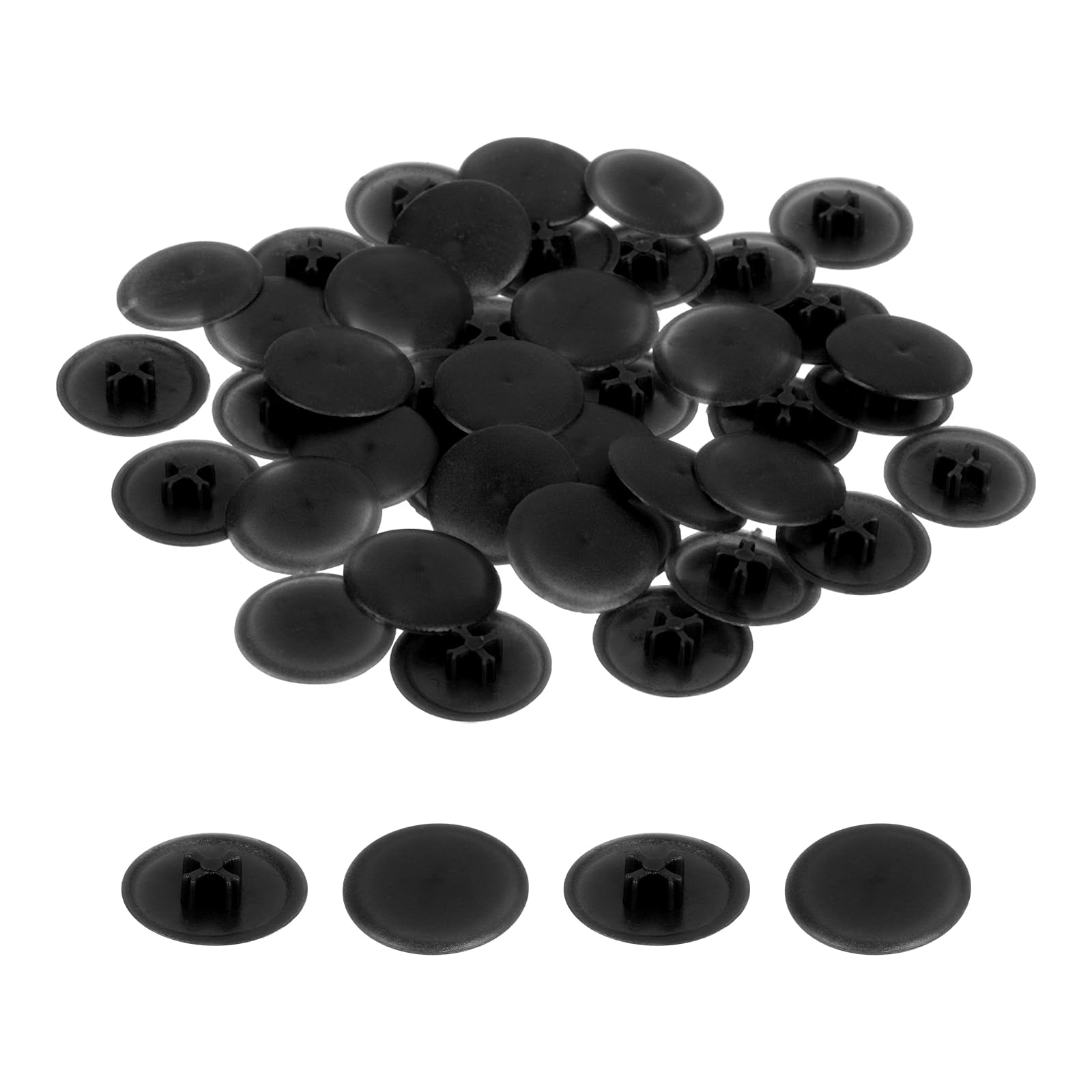Photo 1 of uxcell Screw Cap Covers - Black, 40-Piece