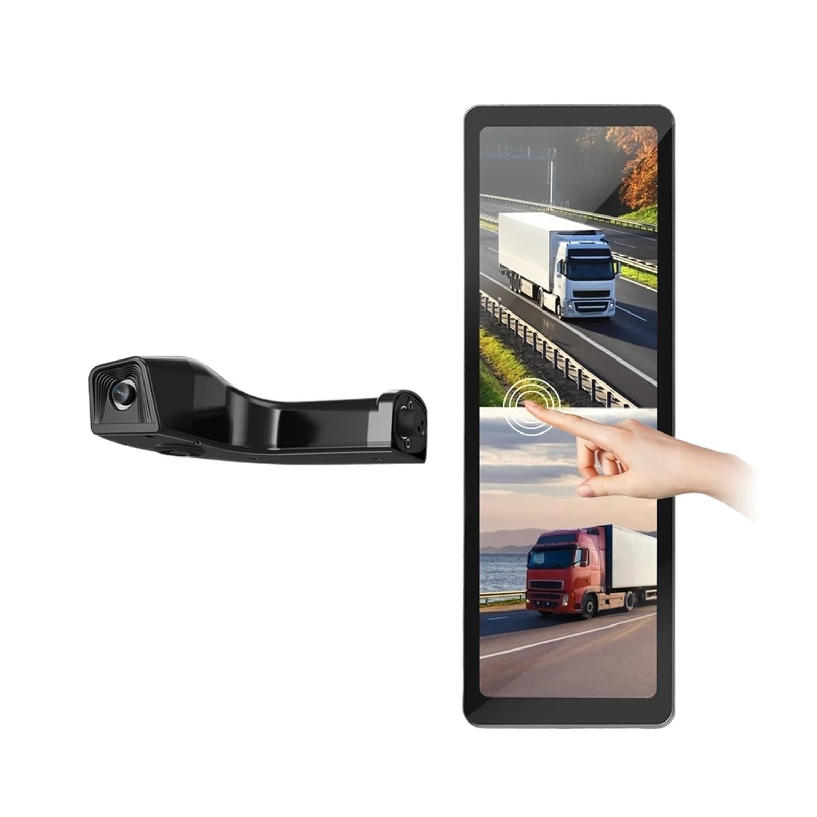 Truck Recorder 18 88 Inch Touch Screen Mirror Camera Lens H 264 Acc Power Supply 512GB Storage Parking