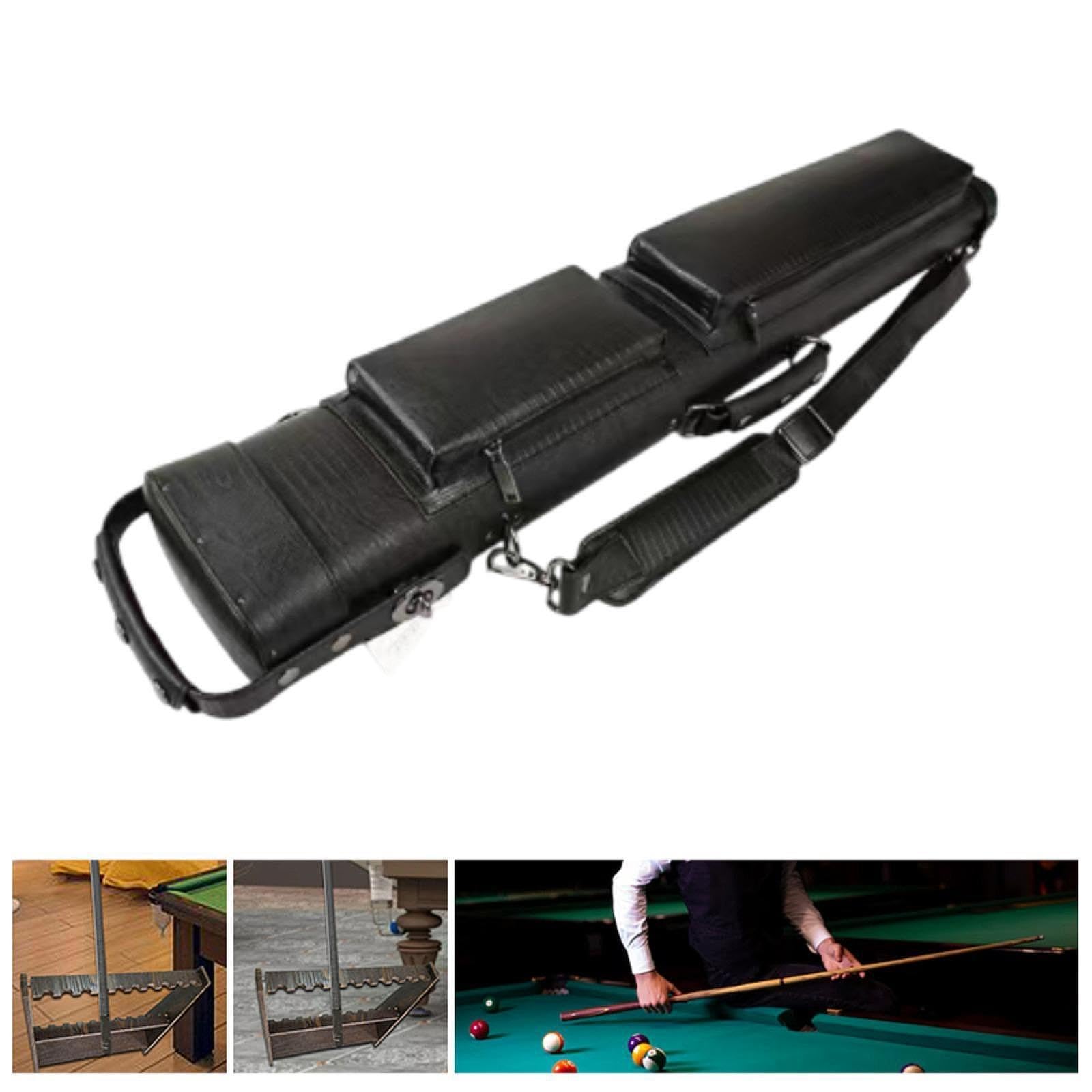 Vaveren Pool Cue Case Billiard Pool Cue Stick Carrying Case PU Leather Velvet Lining Billiards Accessories Portable Protective Pouch
