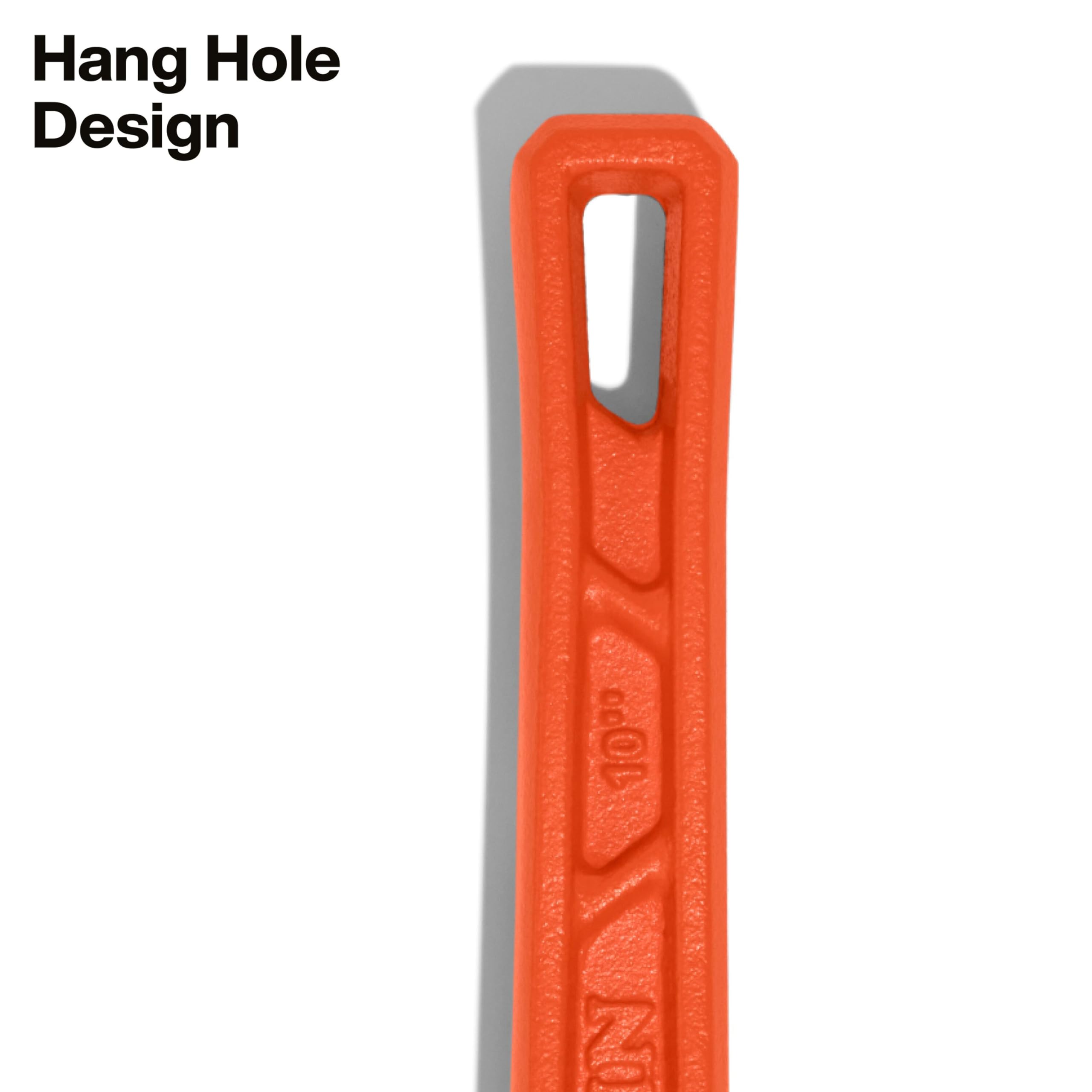 KLEIN TOOLS 68210 Clé à tuyau en fonte de 25,4 cm, clé de plomberie réglable robuste, poignée en I, capacité de mâchoire de 3,8 cm, outils de montage de tuyau pour plomberie professionnelle