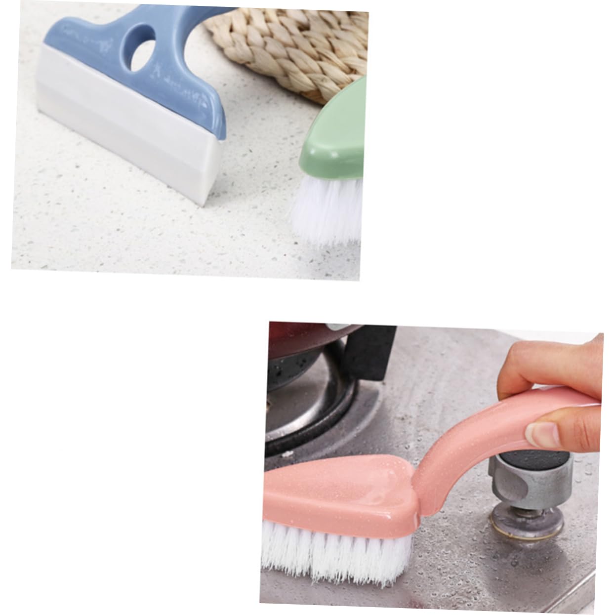 PartyKindom Cepillo De Limpieza De Azulejos Espátula para Suelo De Baño Limpiador De Vidrio Cepillo para Fregadero De Cocina Fregado De Suelo 4 Uds