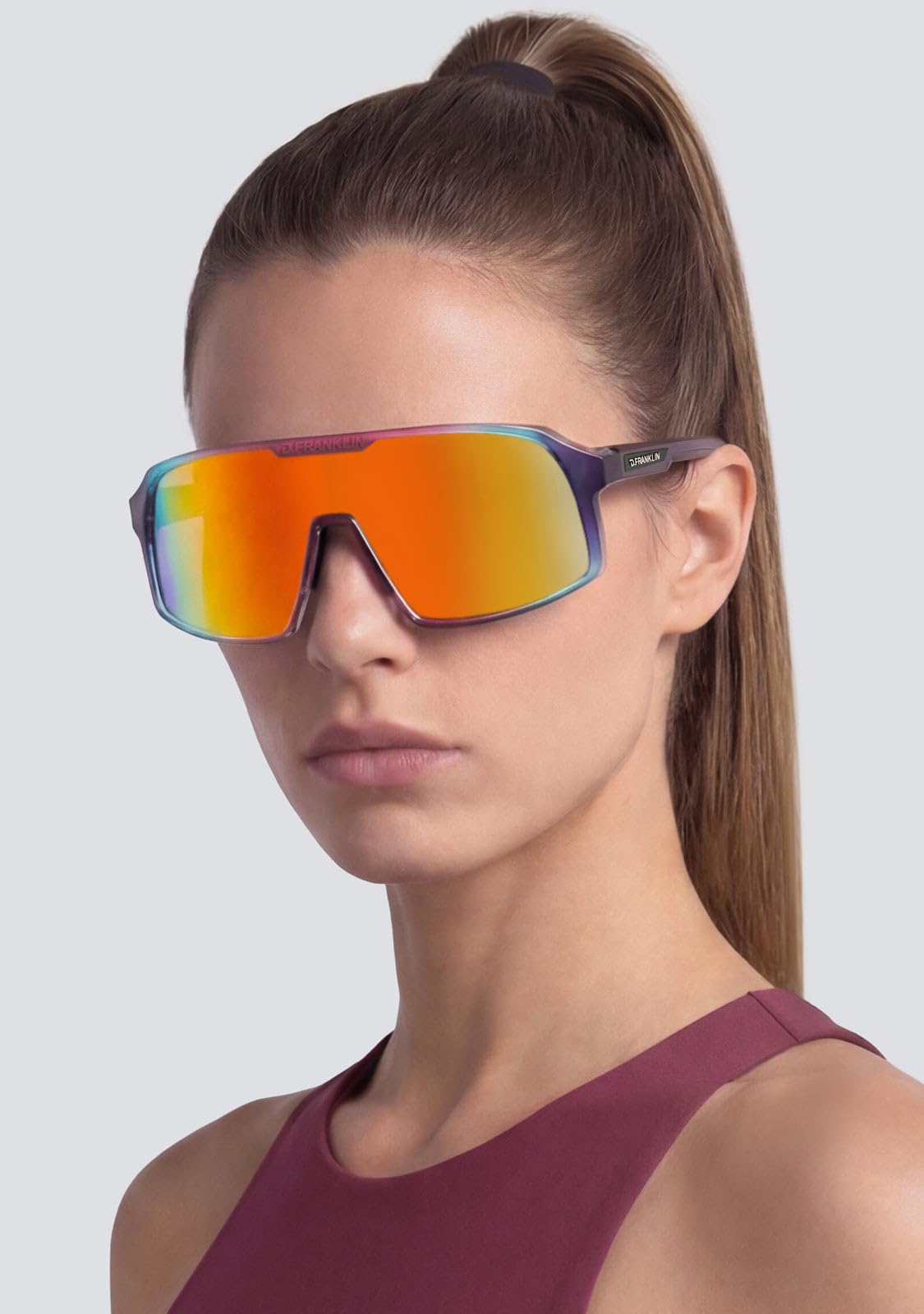 D.Franklin Occhiali da sole - Occhiali da sole sportivi con lenti polarizzate e protezione UV - Sport all'aperto - Modello wind - Rettangolari - Per uomo e donna - Sunglasses