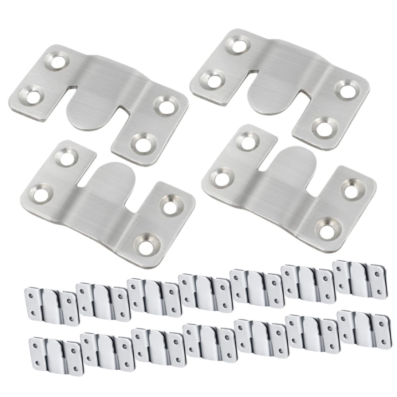 Crochets de Fixation pour Cadre Photo en Acier Inoxydable Argenté, 16
