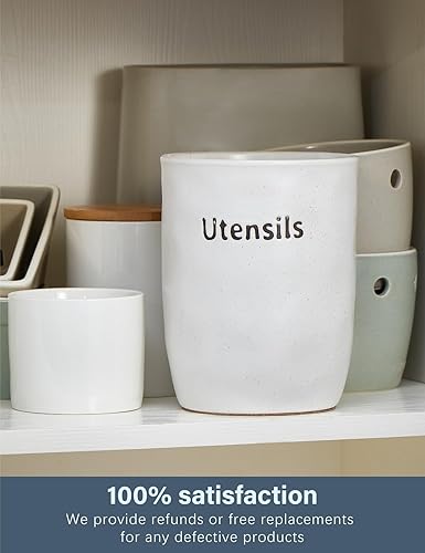 Miniatura 6 de ONEMORE Soporte grande para utensilios de cocina para encimera, utensilio de cerámica de 7.2 pulgadas para espátula de cuchara, decoración de