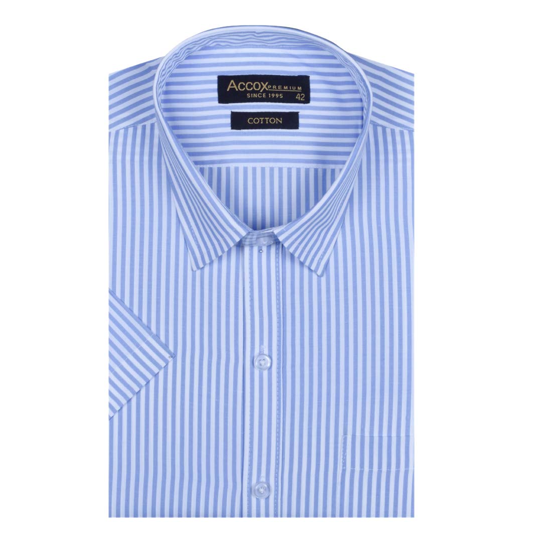 Men's Striped Half Sleeves Regular Fit Multicolour Cotton Formal Shirts-GO427