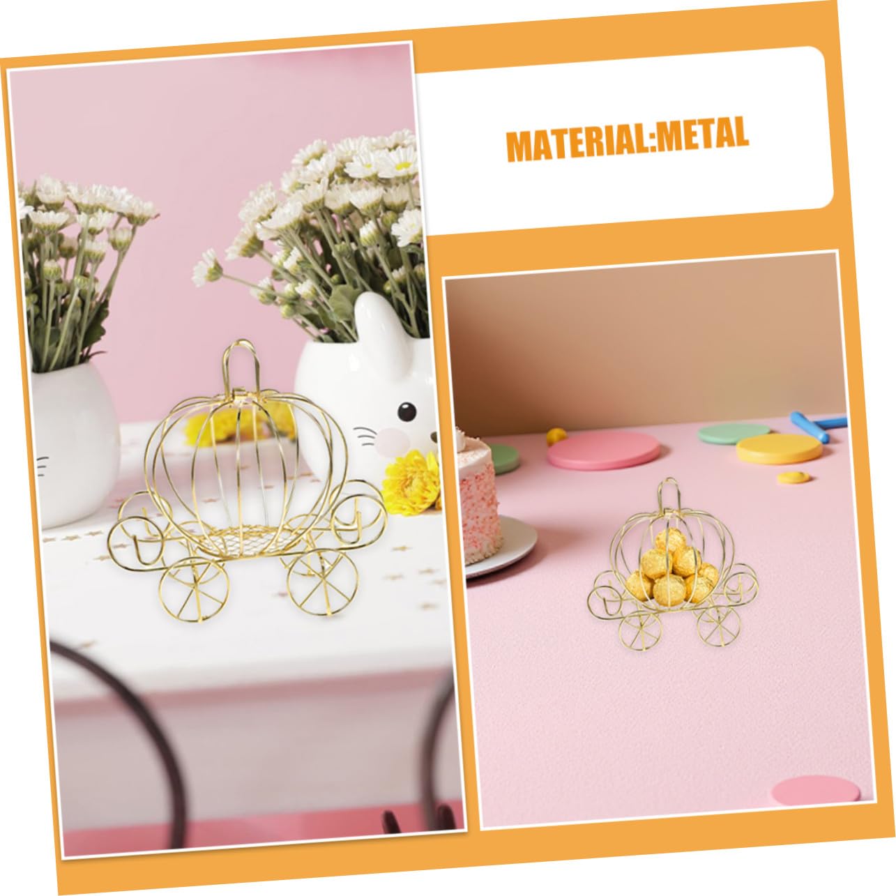 COLLBATH 7 Stück Teiliges Metall-kürbis-kutschen-süßigkeitenbox- Stabile Kleine Candy Box im Romantischen Vintage-design als Hochzeitsdeko Party-mitgebsel und Tischmittelstück