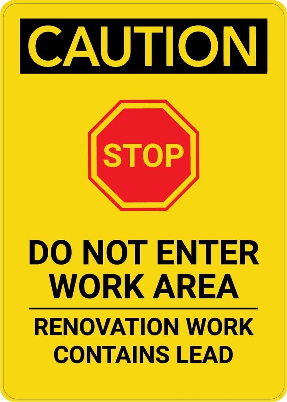 Renovation Work Contains Lead - Portrait Wall Sign Sign Board Water Proof singnature Board Water Proof Board (Foam Board) | Self Adhesive Wall Stickers