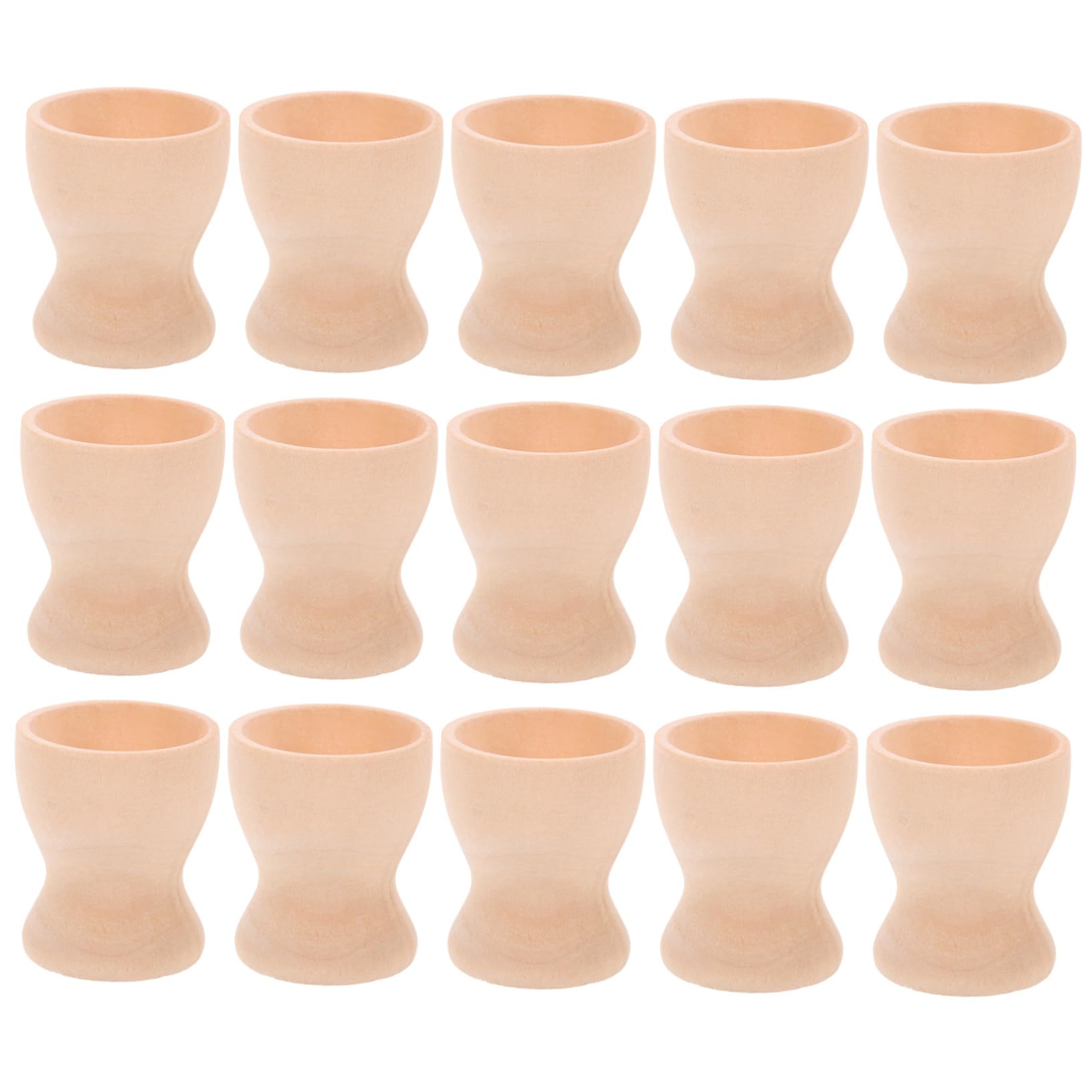 CIMAXIC 15pcs Easter Eggs Cup Holder Easter DIY Craft Decor Easter Egg Cup DIY Easter Egg Bases Chic Eggs Stand DIY Supply Cup Shaped Egg Stand Egg Base Holder Easter Party Supplies Wood