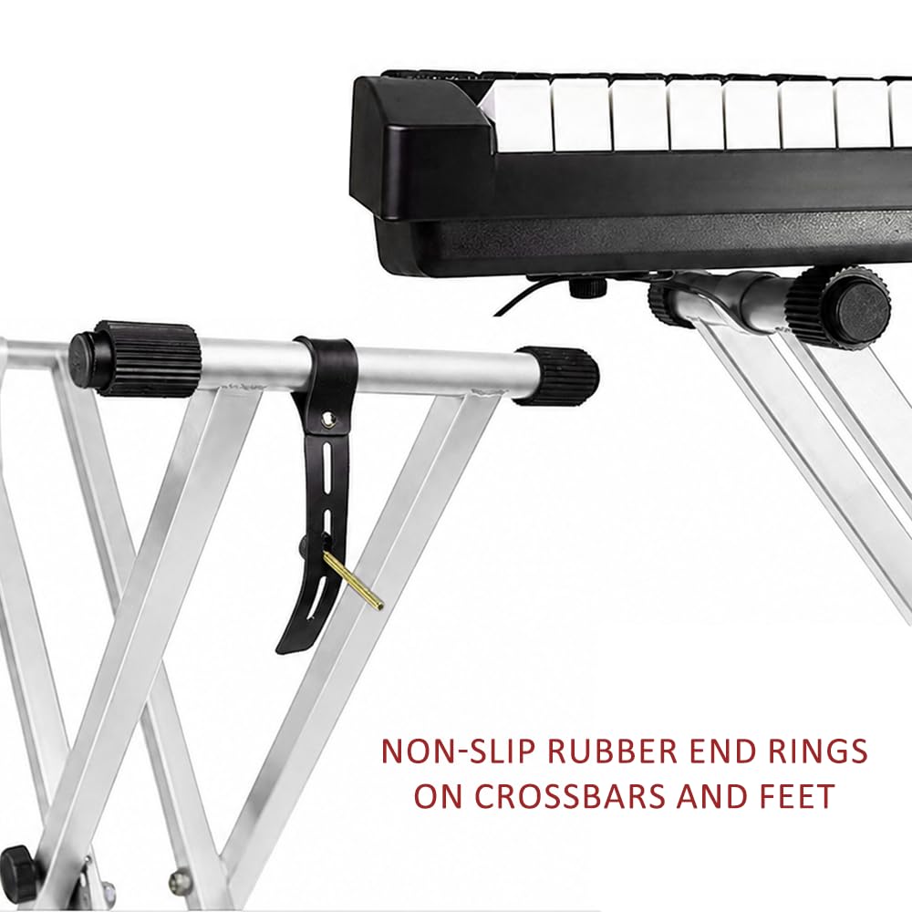 Kadence Heavy Duty, Double-X, verstellbarer Klavier-Keyboard-Ständer mit Verriegelungsriemen, NK13-3 kg, doppelstrebig, Weiß