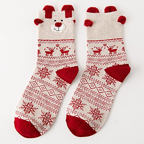 3 Pairs Christmas Socks Ladies Winter Warm Girls Christmas Socks Reindeer Snowflake Socks Xmas Gift For Women Size 3-7 - Image 6