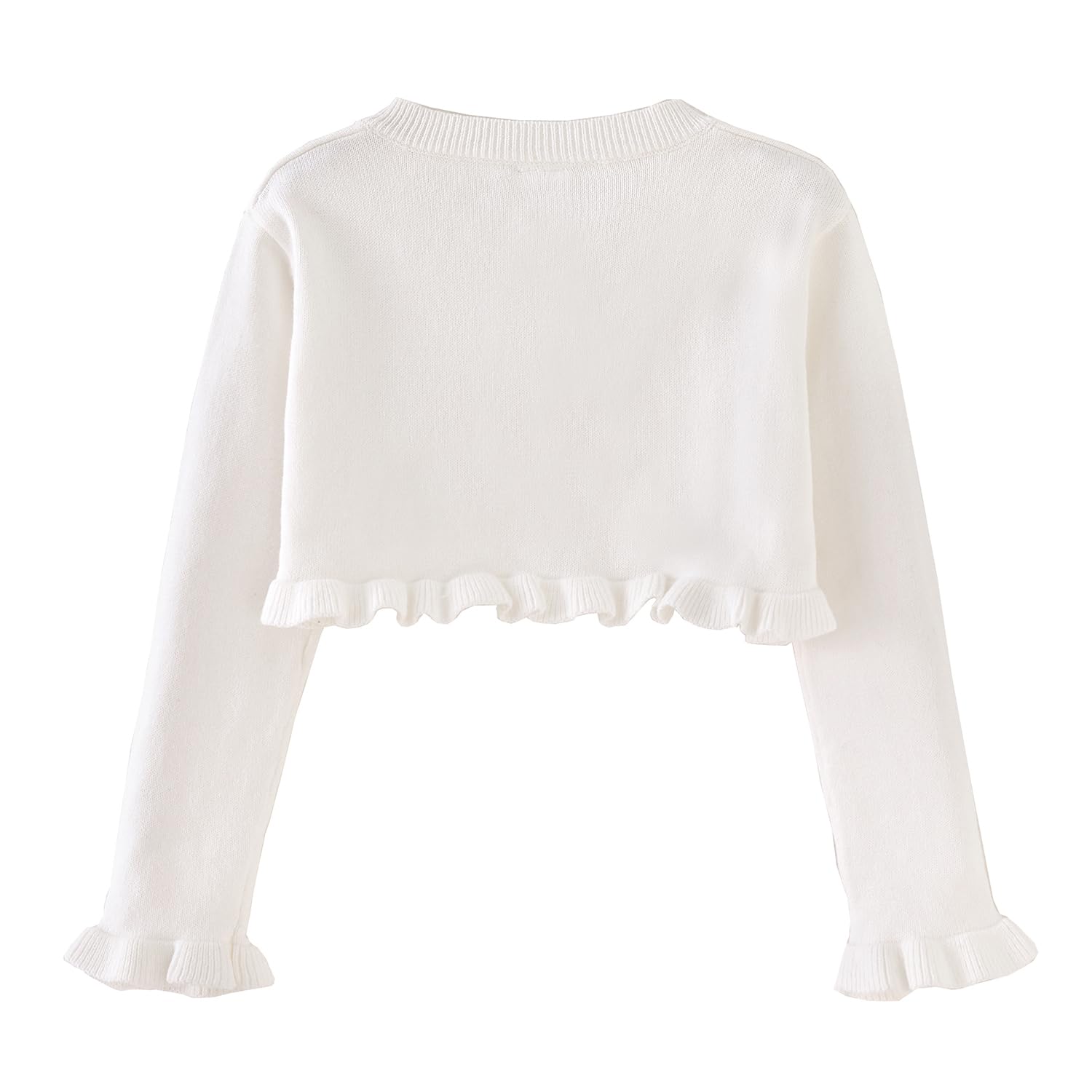 Suéter de punto con botones para niñas, vestido de manga larga con volantes, talla 12M-6T