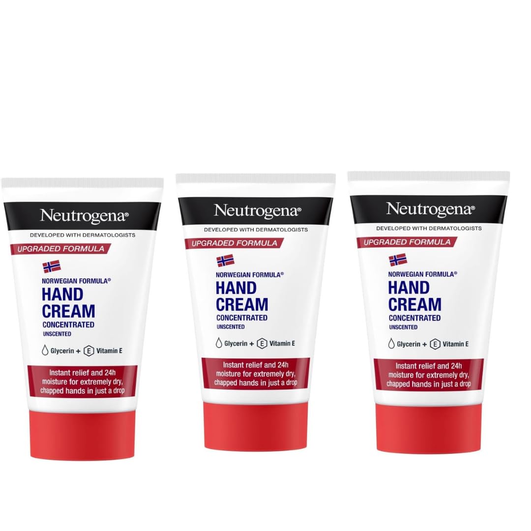 Hand Cream Bundle With Norwegian Concentrated Hand Cream Unscented 50ml - (Pack of 3)