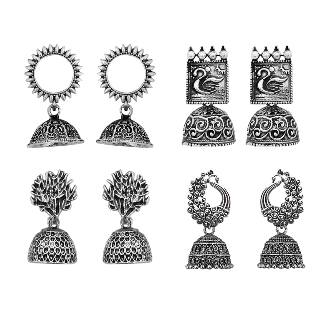 JewelMaze Womens Traditional Jhumki Earrings Combo - Set of 4 (STYLE 3) (B07RXC2KZC) Amazon Price History, Amazon Price Tracker
