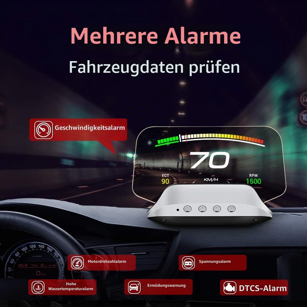 Dual System Auto HUD C3 OBD & GPS Auto Head Up Display Digital Tachometer Multifunktions In-Car Dashboard mit mehreren Alarmfunktionen