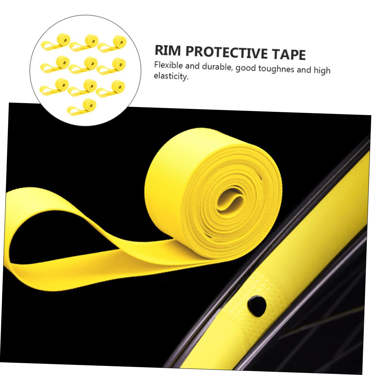 Happyyami Protect Your Bike Tires: 10 Pack PVC Rim Strips Rim Liner Bike Tube Protector Non-Slip for 26-inch Bicycles