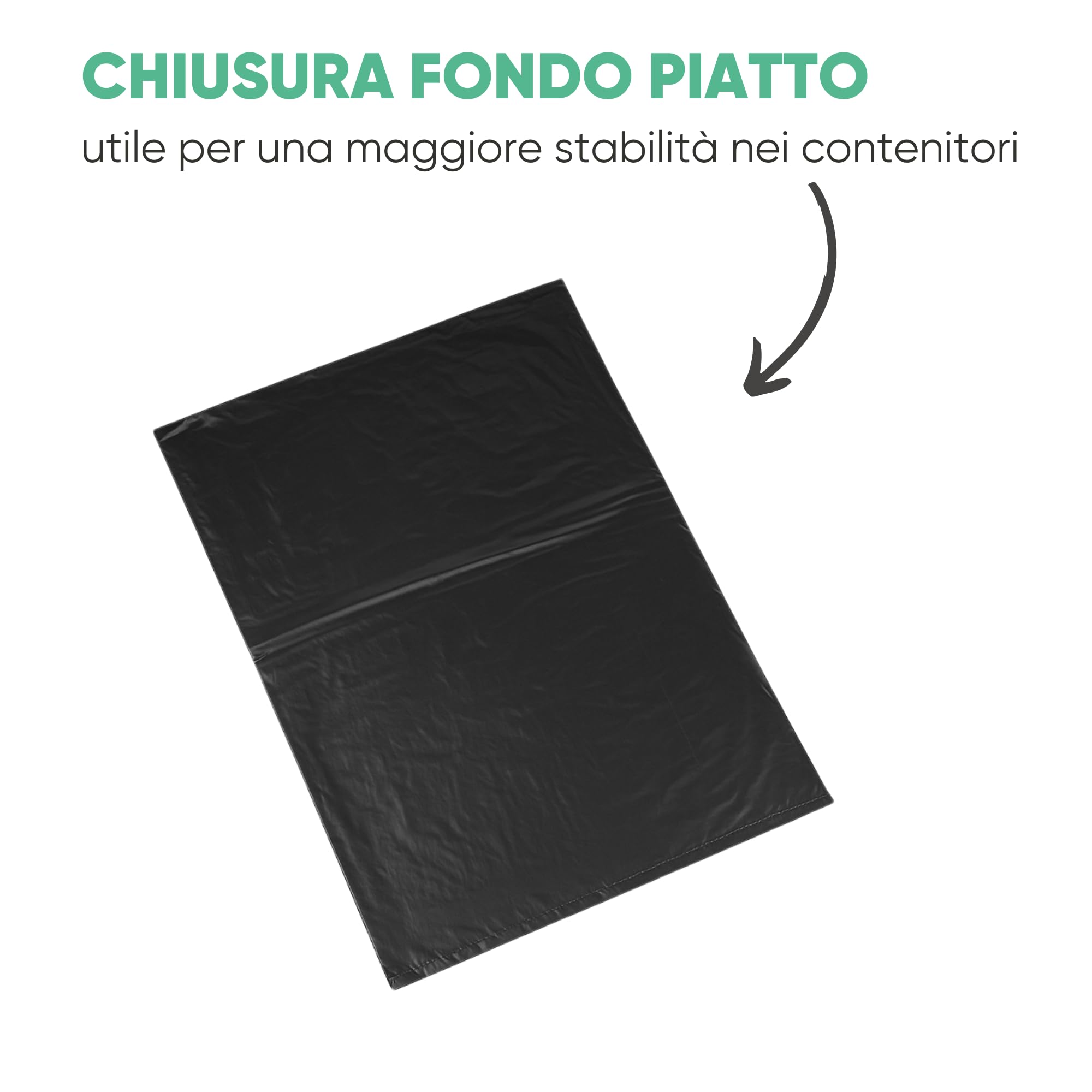 500 Buste Spazzatura per Indifferenziata - Resistenti, Antigoccia e con Grammatura Media - Multipack per Uso Domestico, Ufficio e Attività Commerciali - Nero, 50x70