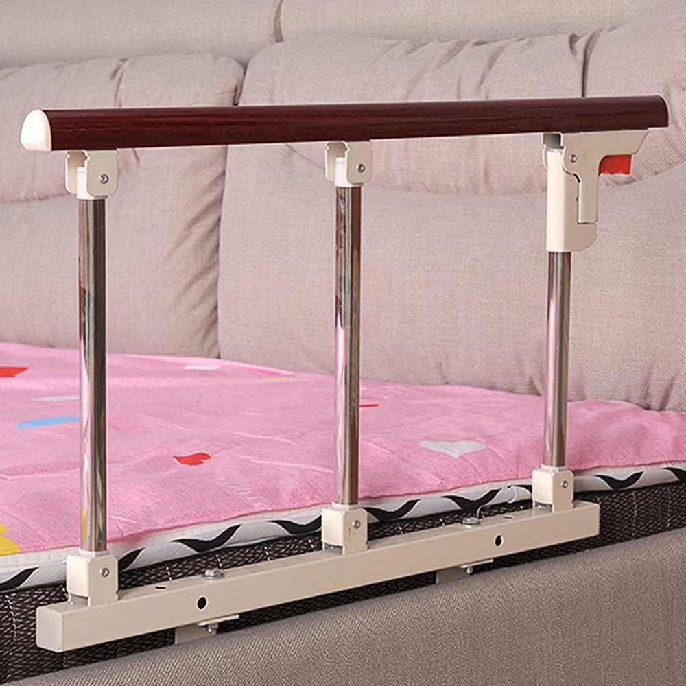 Protector De Barandillas De Cama para Adultos Mayores Protector Lateral De Seguridad Plegable Mango De Asistencia para Discapacitados Barra De Parachoques con Agarre De Metal 70 × 40 CM